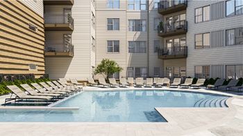 Extensive Resort Inspired Pool Deck at Link Apartments® Montford, North Carolina, 28209